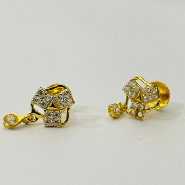 Yellow Gold Fancy Design Earrings by 