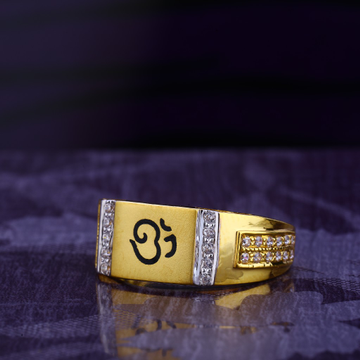 916 CZ Gold Hallmark Fancy Gent's God Ring MGR154