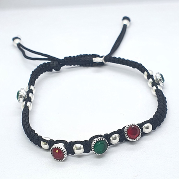 Silver Green And Red Diamond Anklet by 