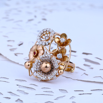 Ladies Adjustable Rose Gold Diamond Ring-RLR37