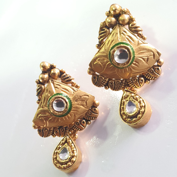 22 k antique earring plain gold jewellery for women by 