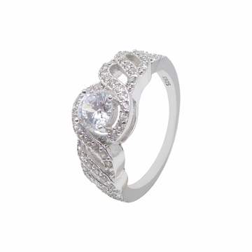 Solitaire With CZ 925 Silver Lady Ring