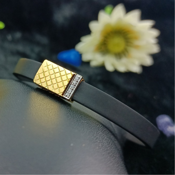18Kt Gold Leather Belt Gents Bracelet by Ranka Jewellers