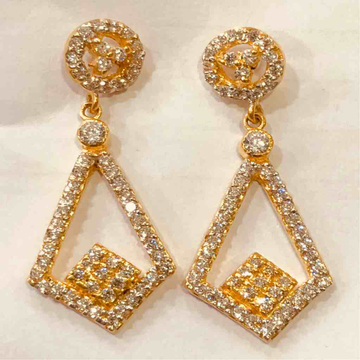 18kt long ladies cz earring by Prakash Jewellers