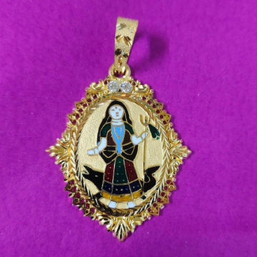916 Gold Fancy Khodiyar Ma Mina Pendant by Saurabh Aricutting