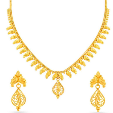 916 gold necklace set with earring by 