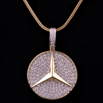18kt mercedes shaped designer diamond pendant  by 