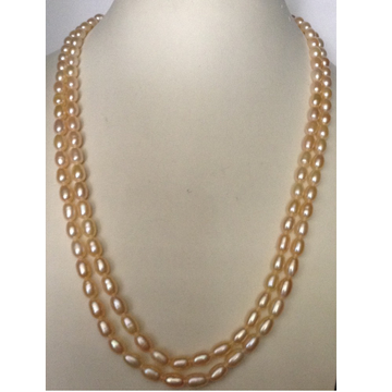 Oval Orange Fresh Water Pearls Necklace 2 Layers JPM0012