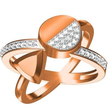 18kt cz rose gold diamond ladies ring