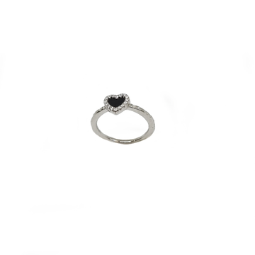 Black Heart Ring In 925 Sterling Silver MGA - LRS5...