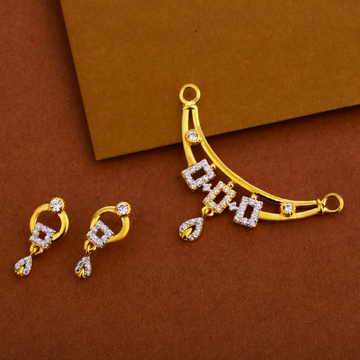 916 Cz Mangalsutra Hallmark Exclusive Pendant Set...