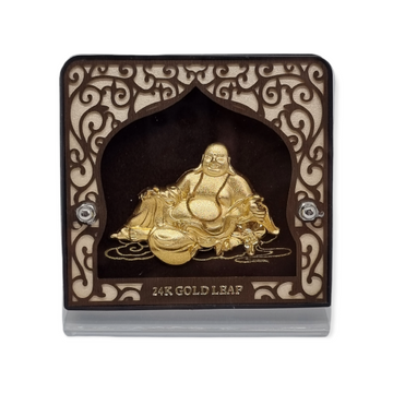 24 carat gold laughing buddha frame