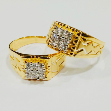 22 KT GOLD CZ COUPLE RINGS  by 