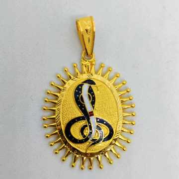 916 gold surya gent's goga maharaj pendant