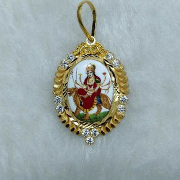 22KT Gold Ambaji Maa Photo Pendant