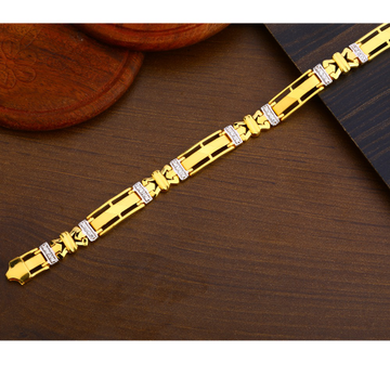 916 Gold Men's Hallmark Plain Bracelet MPB249