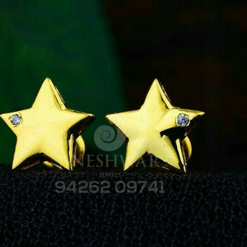18kt Plain Gold Star Shape Cz Beby Tops ATG -0212