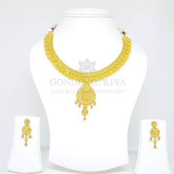 22kt gold necklace set gnh22 - gft hm27 by 