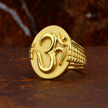 22KT Gold Hallmark New Stylish Design OM Ring  by Gharena Jewellers