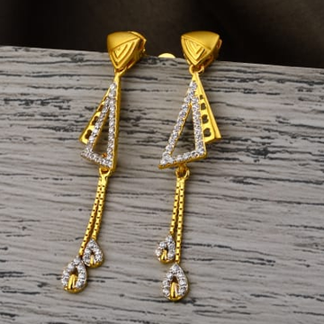 916 Gold CZ Ladies Delicate Jummar Earrings LJE508