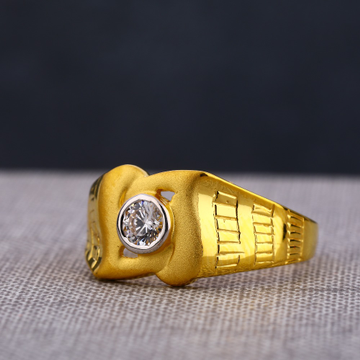 22KT Gold Men's Classic Hallmark Stone Ring MSR114