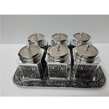 925 pure silver dry fruit boxes with tray by 