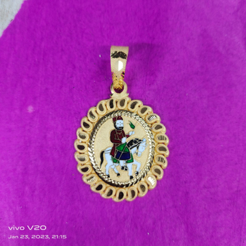 22k gold ramdevpir  mina pendant by Saurabh Aricutting