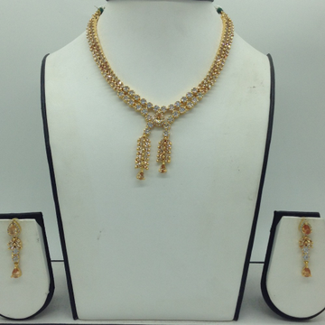 White,champagne cz stones necklace set jnc0178