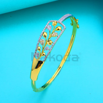 750 Gold CZ Hallmark Ladies Delicate Kada Bracelet...