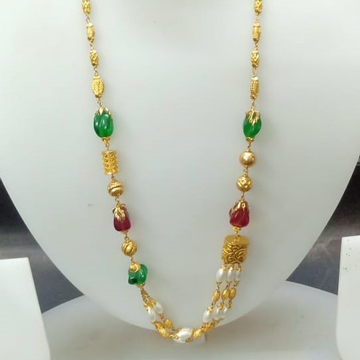 Gold classy diamond mala by Celebrity Jewels