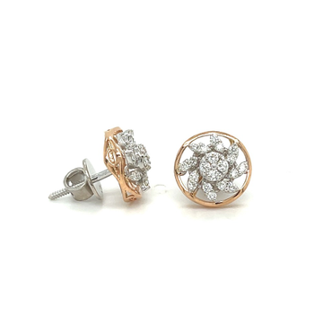 Infinity Circle Diamond Stud Earrings