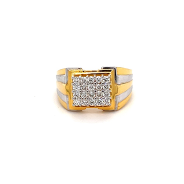 Traditional Mens Diamond Ring in 18 Karat Yellow G...