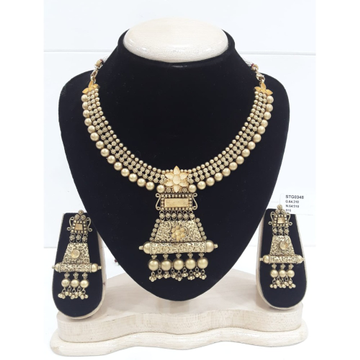 22Kt Gold Antique Jadtar Khokha Necklace Set VJ-N0... by 
