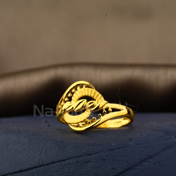 22KT Gold CZ Designer Ladies Plain Ring LPR542