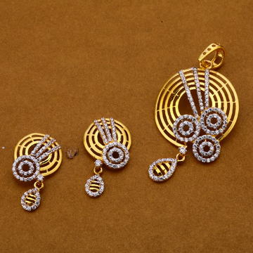 22kt  Gold Cz Designer Pendant Set FPS117