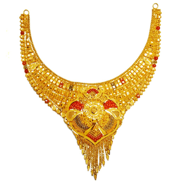 22k gold calcutti half necklace mga - gn0041