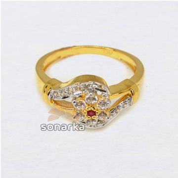 22KT Cubic Zirconia Flower Shaped Diamond Ladies R... by 