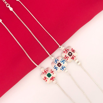 925 Silver Swastik Design Rakhi For Brother by 