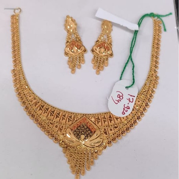 22 carat gold ladies necklace set RH-LN916