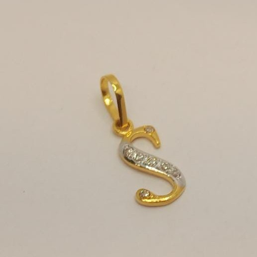 22k gold name "s" pendant by 