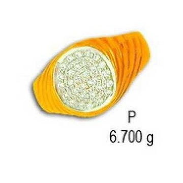 22kt Gold CZ Gents Ring by 