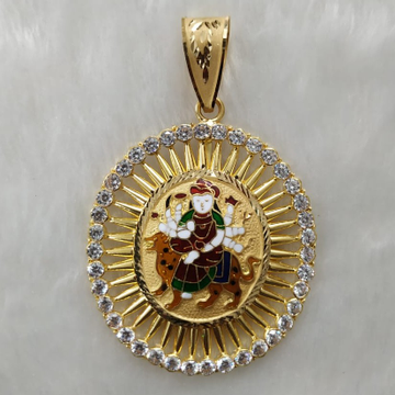 916 Gold Fancy Gent's Ambaji Maa Minakari Pendant