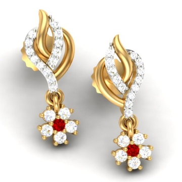 916 Gold CZ Fancy Earring SO-E001 by S. O. Gold Private Limited