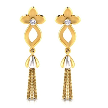 22K Gold Designer Earring SO-E006 by S. O. Gold Private Limited