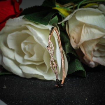 92.5 Sterling Silver Heart Shape Cz Rose Tone Brec...