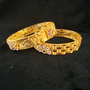 916 Gold Antique Swory Jadtar Bangle by 