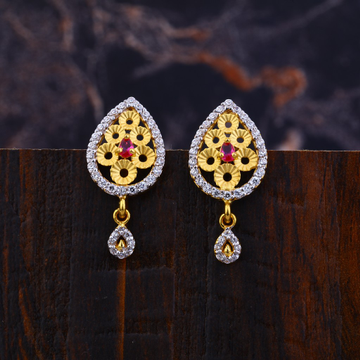 Ladies 22K Gold Earrings-LFE148