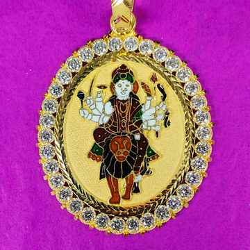 22k Gold Nav durga maa mina pendants by Saurabh Aricutting
