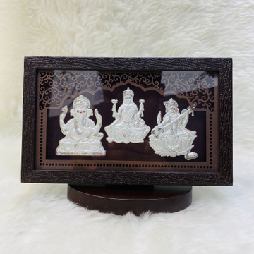 Laxmi Ganpati Saraswati 999 Silver Frame