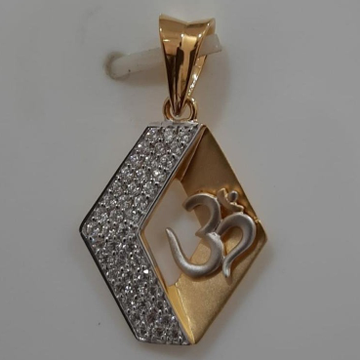 916 gold cz om pendant by 